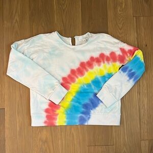 Rockets of Awesome girls, rainbow tie-dye sweatshirt, size 12